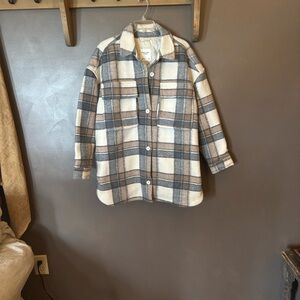 Abercrombie and Fitch Wool Plaid Shirt Jacket Size Medium